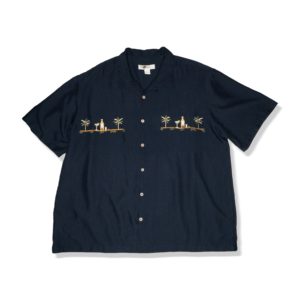 Joe Marlin 椰子樹 酒 刺繡襯衫