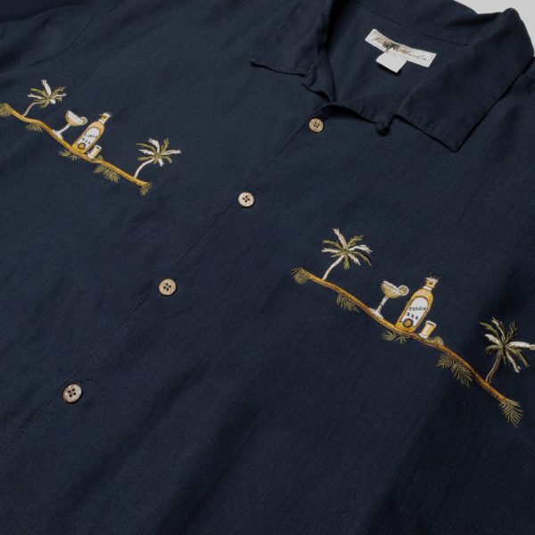 Joe Marlin 椰子樹 酒 刺繡襯衫：圖片 2