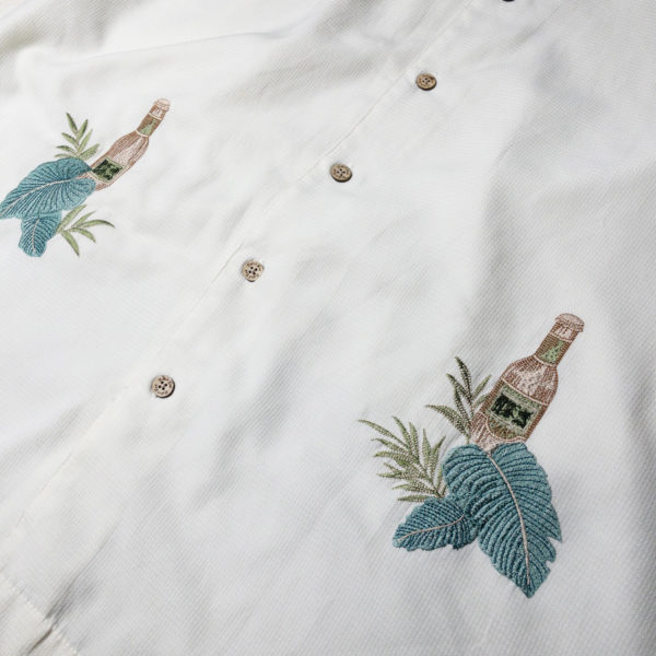 酒瓶 葉子 刺繡襯衫：圖片 2