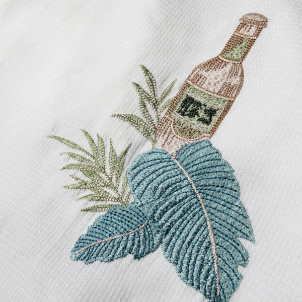 酒瓶 葉子 刺繡襯衫：圖片 3
