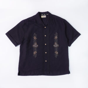 Cubavera 棕色葉刺繡襯衫