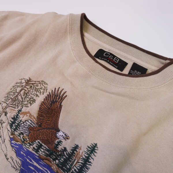 C&B Sport 老鷹 動物刺繡大學T：圖片 4