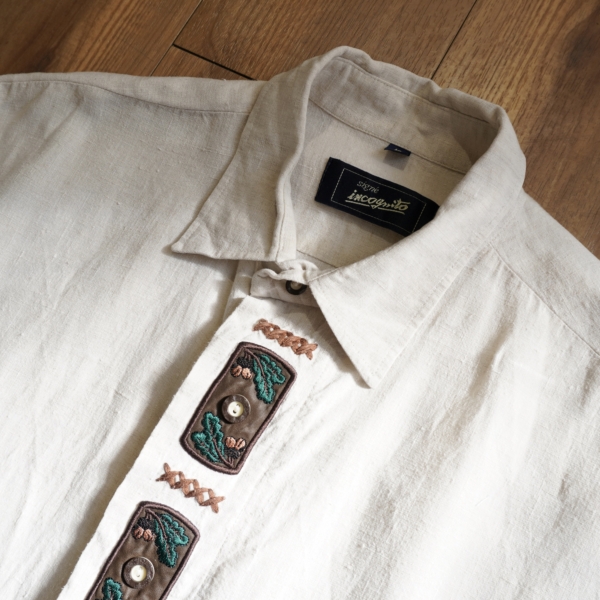 有関 ABOUT ☞ incognito Tyrolean Shirt 提洛爾襯衫 刺繡皮革果實 短袖：圖片 4