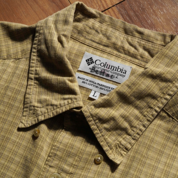 有関 ABOUT 古著/選物 ☞ 哥倫比亞 Columbia 卡其格紋襯衫：圖片 3