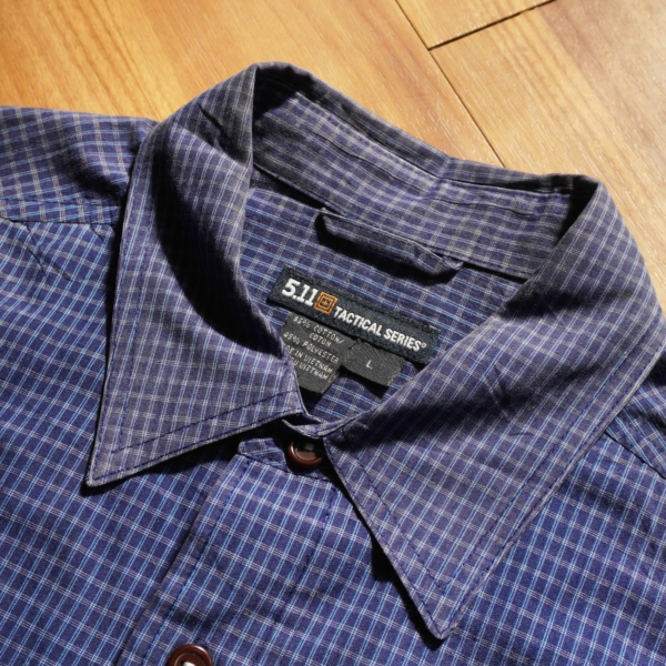 有関 ABOUT 古著/選物 ☞ 5.11 TACTICAL SERIES 深藍格紋襯衫：圖片 2